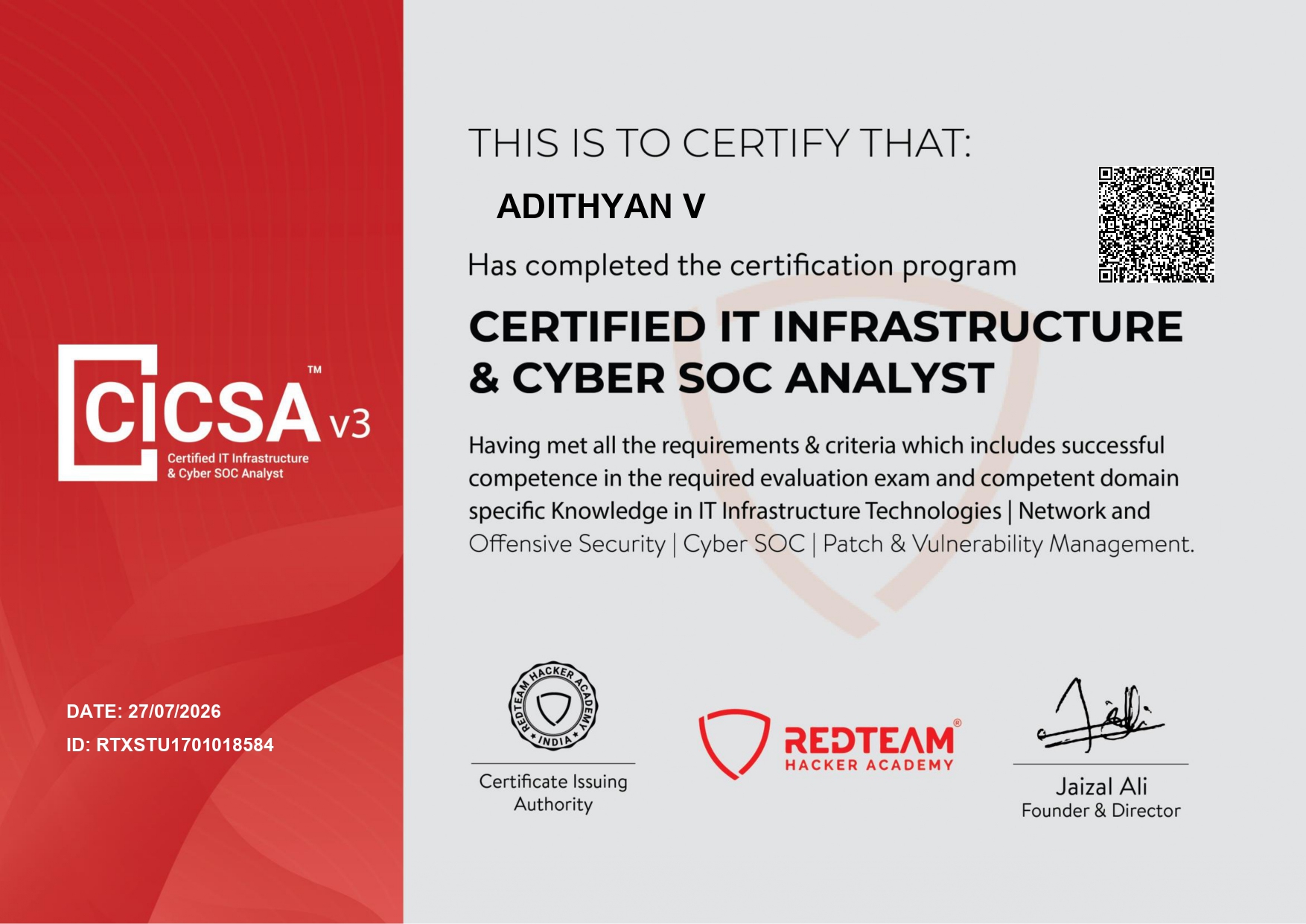 RedTeam Hacker Academy CICSA Certification